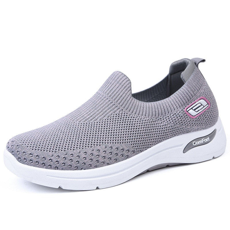 Zapatillas deportivas ligeras para mujer, zapatos planos transpirables, informales, para exteriores, para caminar, de alta calidad, a la moda