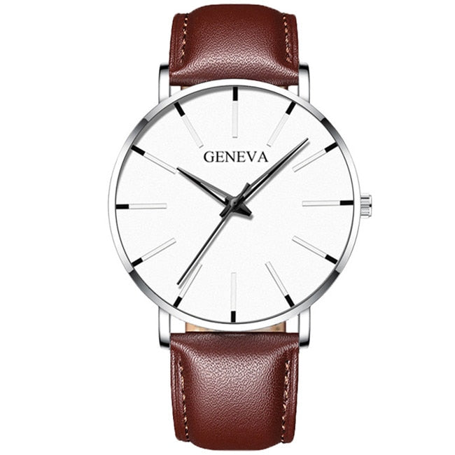 Reloj de moda minimalista, reloj de cuarzo con correa de malla de acero inoxidable