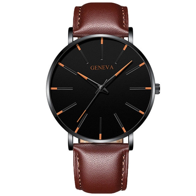 Reloj de moda minimalista, reloj de cuarzo con correa de malla de acero inoxidable