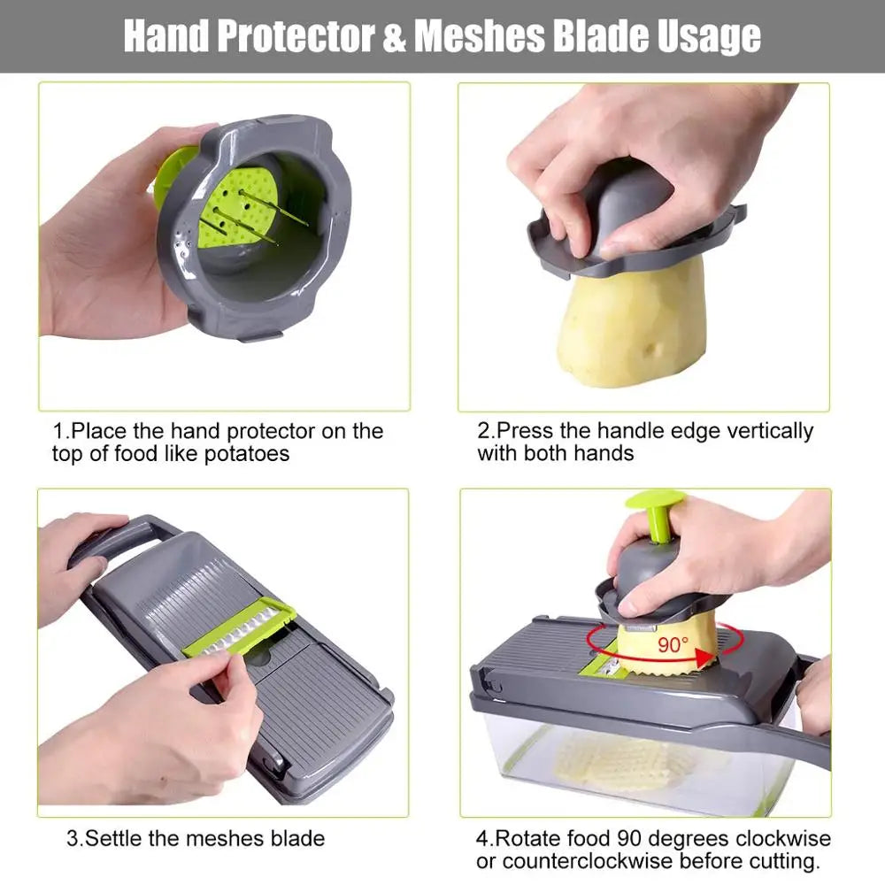 Picadora de verduras, rallador multifuncional, accesorio de cocina, cortador de frutras