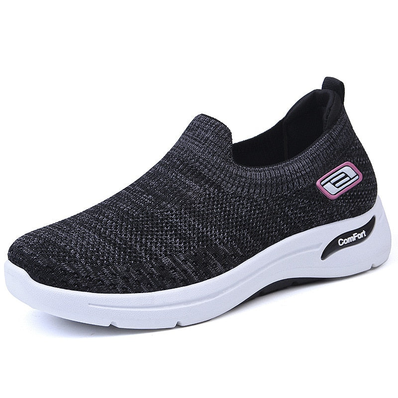 Zapatillas deportivas ligeras para mujer, zapatos planos transpirables, informales, para exteriores, para caminar, de alta calidad, a la moda