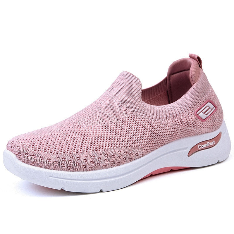 Zapatillas deportivas ligeras para mujer, zapatos planos transpirables, informales, para exteriores, para caminar, de alta calidad, a la moda