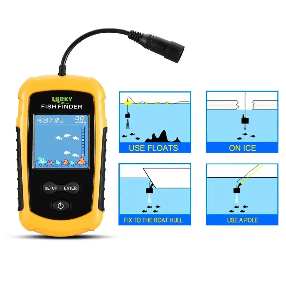 Sonda portátil buscadora de peces, cobertura de sonda 45 grados, pesca en mar y lagos