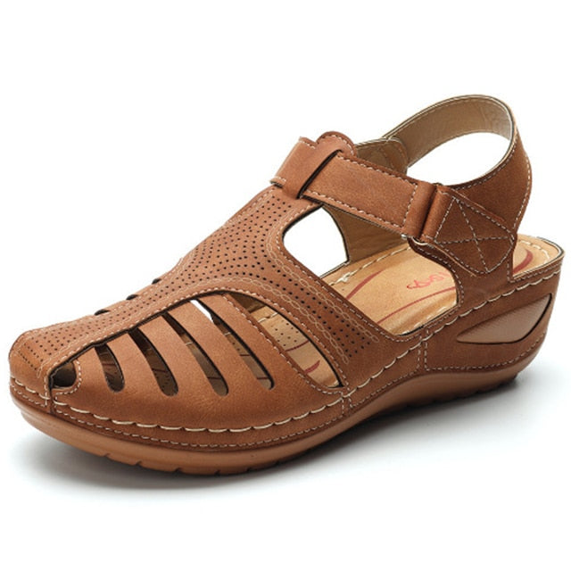 Sandalias de estilo bohemio para Mujer, zapatos de verano con tacones de Gladiador, elegantes con cuñas