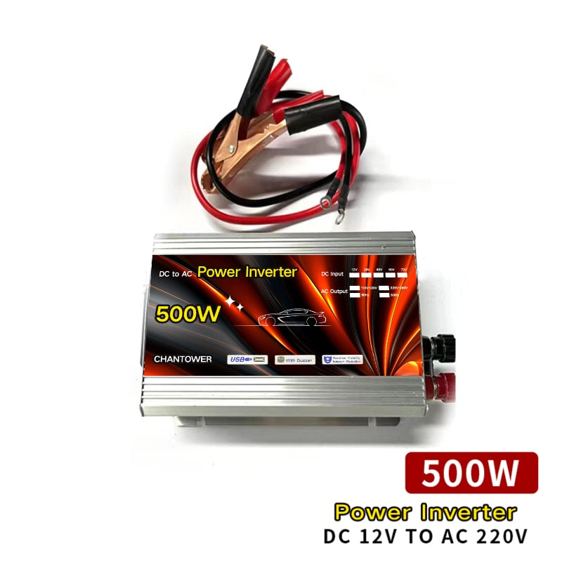 Inversor de corriente para automovil, 12V, 220V, 500W, 1000W, 1500W, 2000W,