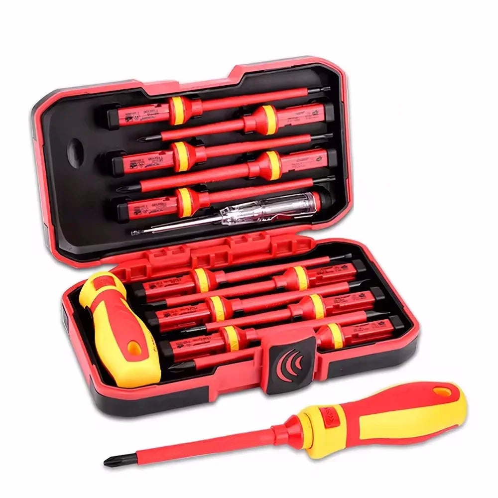 Kit de herramientas para electricista, 13 piezas, destornilladores aislados intercambiables con puntas ranuradas magnéticas 1000V