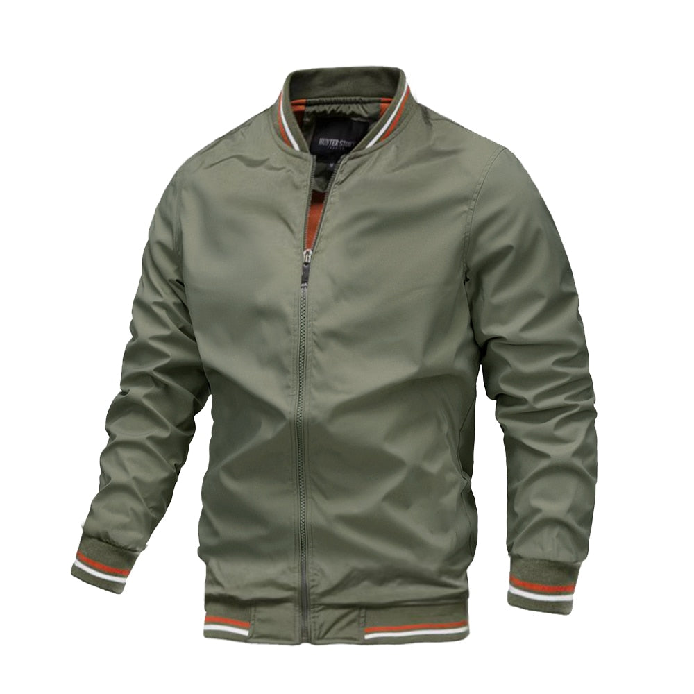 Chaqueta informal de negocios para hombre, abrigo deportivo con cuello alto y cremallera, bordado CARTELO, alta calidad, Otoño e Invierno