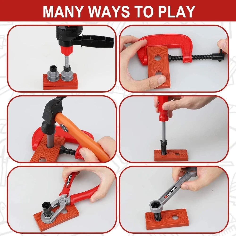 Juego de herramientas, Juguete para niños, material plástico de alta duración.
