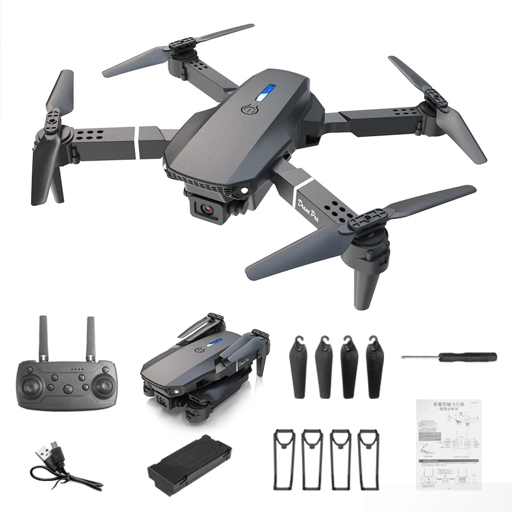 Drone 4k Profesional HD Dual-Camera, gran angular, control remoto