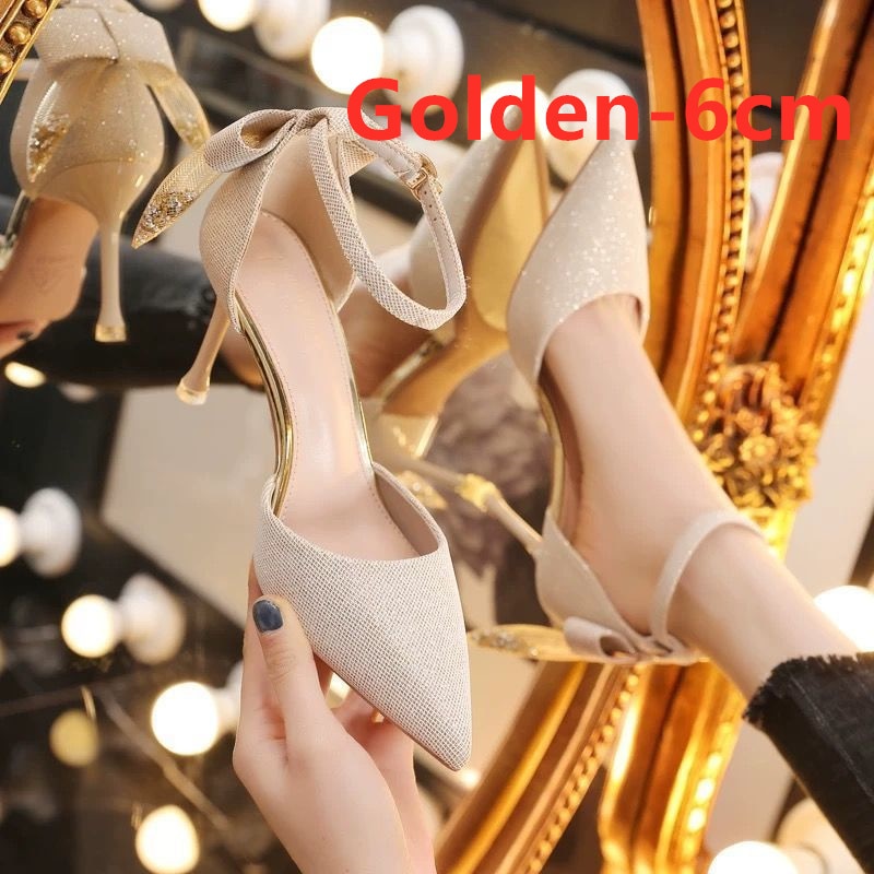 Marlisasa-zapatos de tacón alto para mujer, calzado de fiesta plateado, brillante, dorado, para novia, Sexy