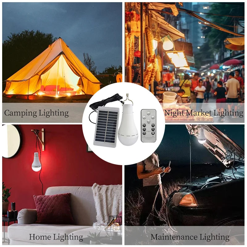 Lámpara solar colgante, impermeable, camping, luz de emergencia, carga via USB