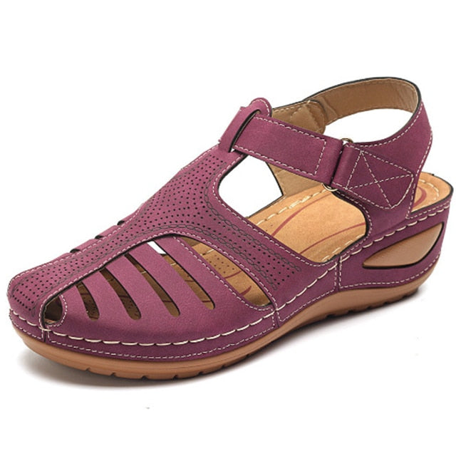 Sandalias de estilo bohemio para Mujer, zapatos de verano con tacones de Gladiador, elegantes con cuñas
