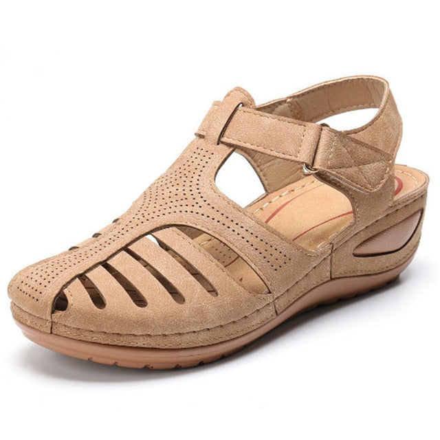 Sandalias de estilo bohemio para Mujer, zapatos de verano con tacones de Gladiador, elegantes con cuñas
