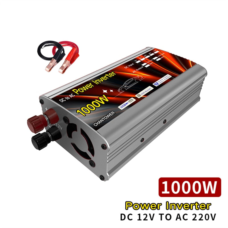 Inversor de corriente para automovil, 12V, 220V, 500W, 1000W, 1500W, 2000W,