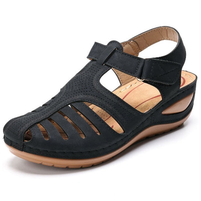 Sandalias de estilo bohemio para Mujer, zapatos de verano con tacones de Gladiador, elegantes con cuñas