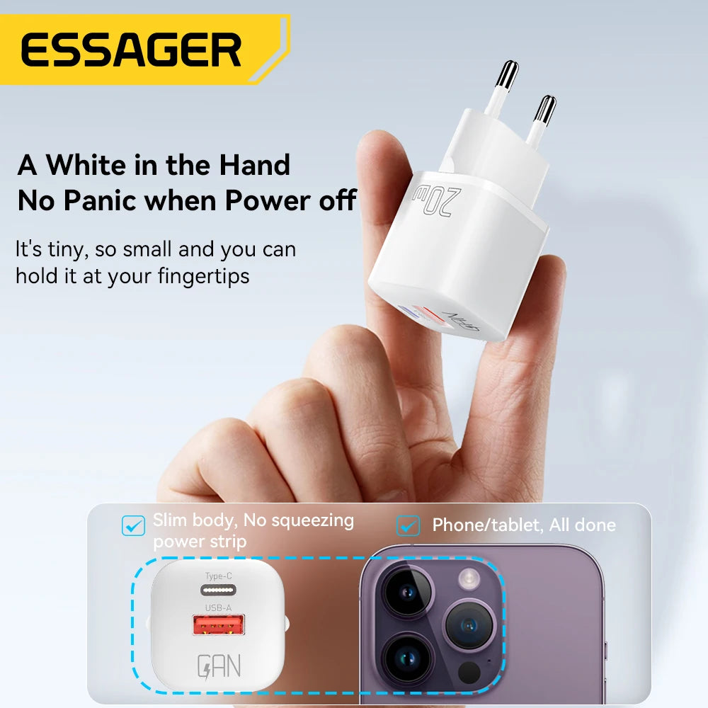 Cargador USB tipo C de 20W, carga rapida, para iPhone