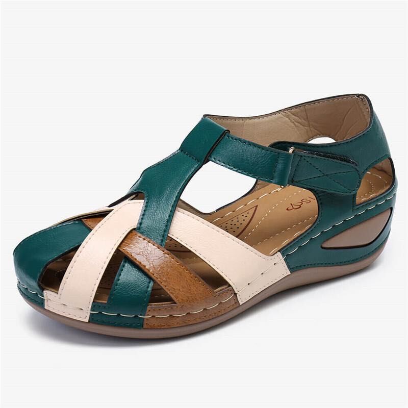 Sandalias planas con punta abierta para mujer, zapatos antideslizantes, cómodos y ligeros para caminar