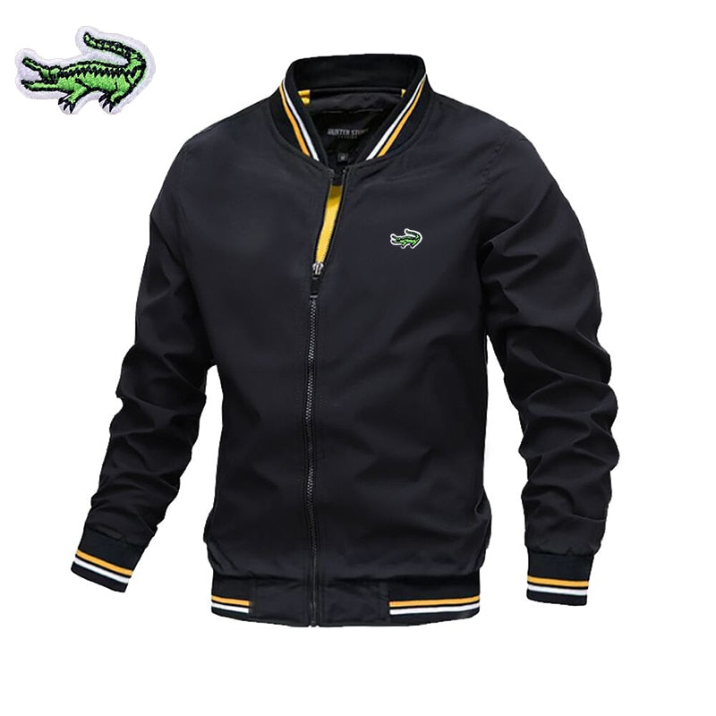 Chaqueta informal de negocios para hombre, abrigo deportivo con cuello alto y cremallera, bordado CARTELO, alta calidad, Otoño e Invierno