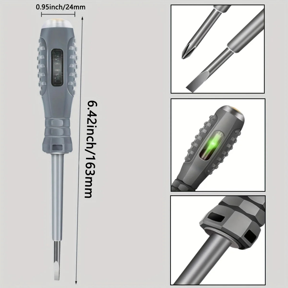 Destornillador/Probador de corriente 70-600V, con luces de continuidad