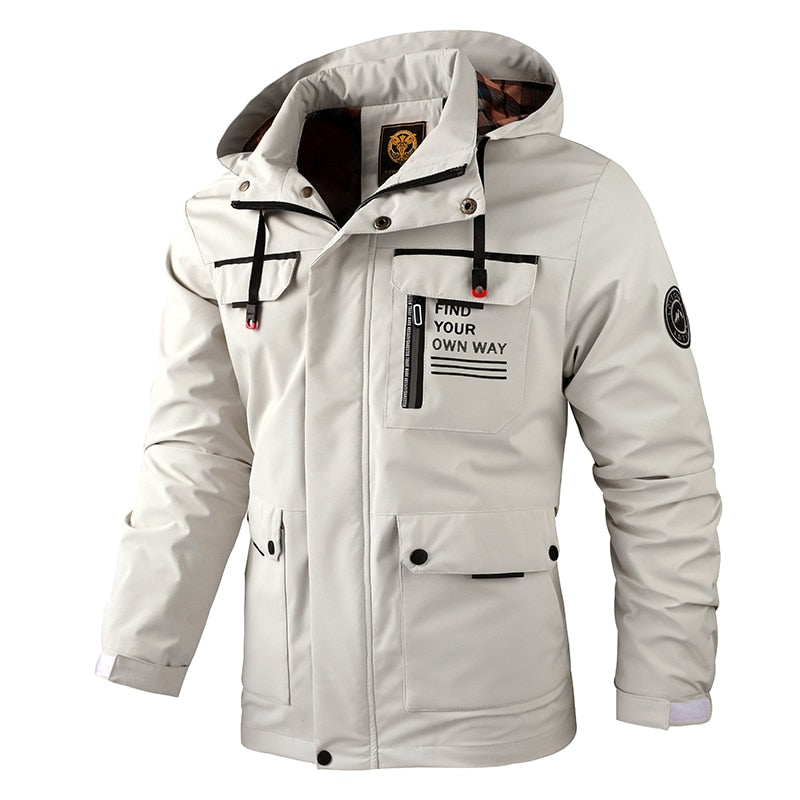 Chaqueta con capucha para hombre, cortavientos informal a la moda, impermeable al aire libre, abrigo de invierno, chaquetas cálidas ultraligeras