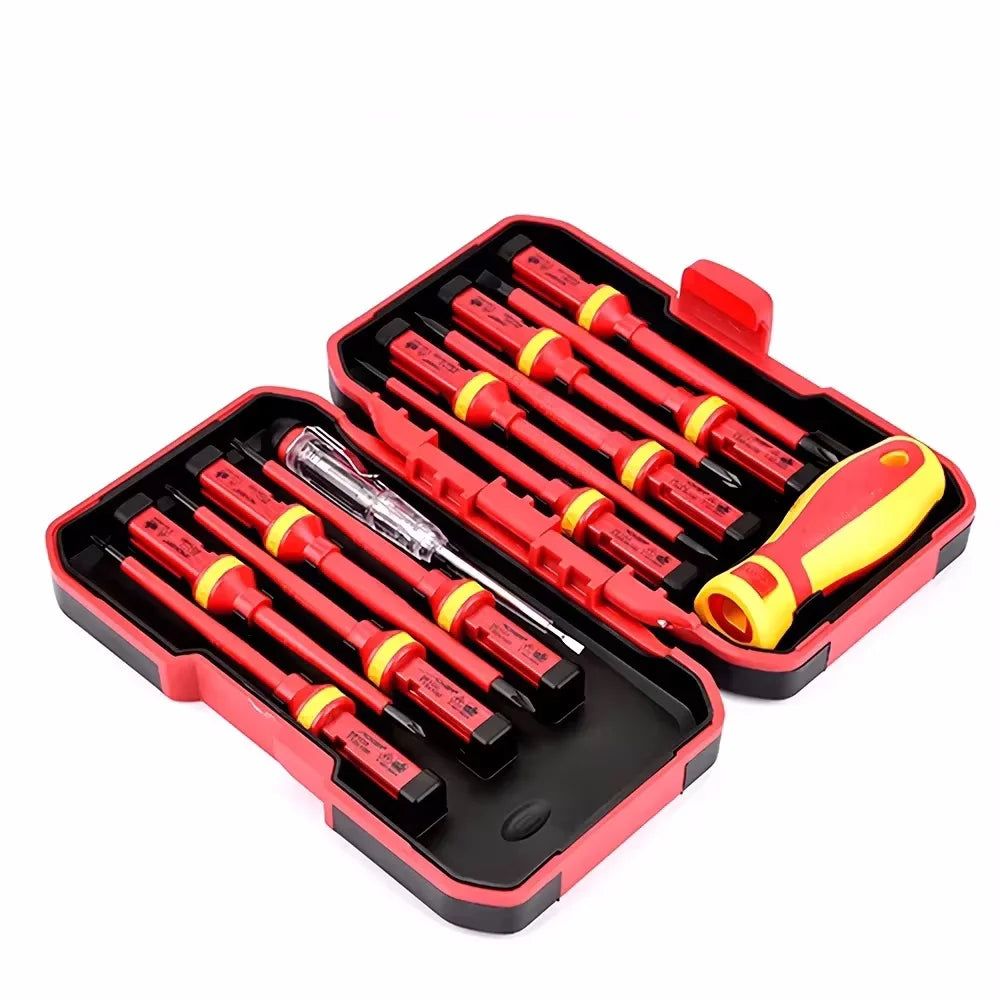 Kit de herramientas para electricista, 13 piezas, destornilladores aislados intercambiables con puntas ranuradas magnéticas 1000V