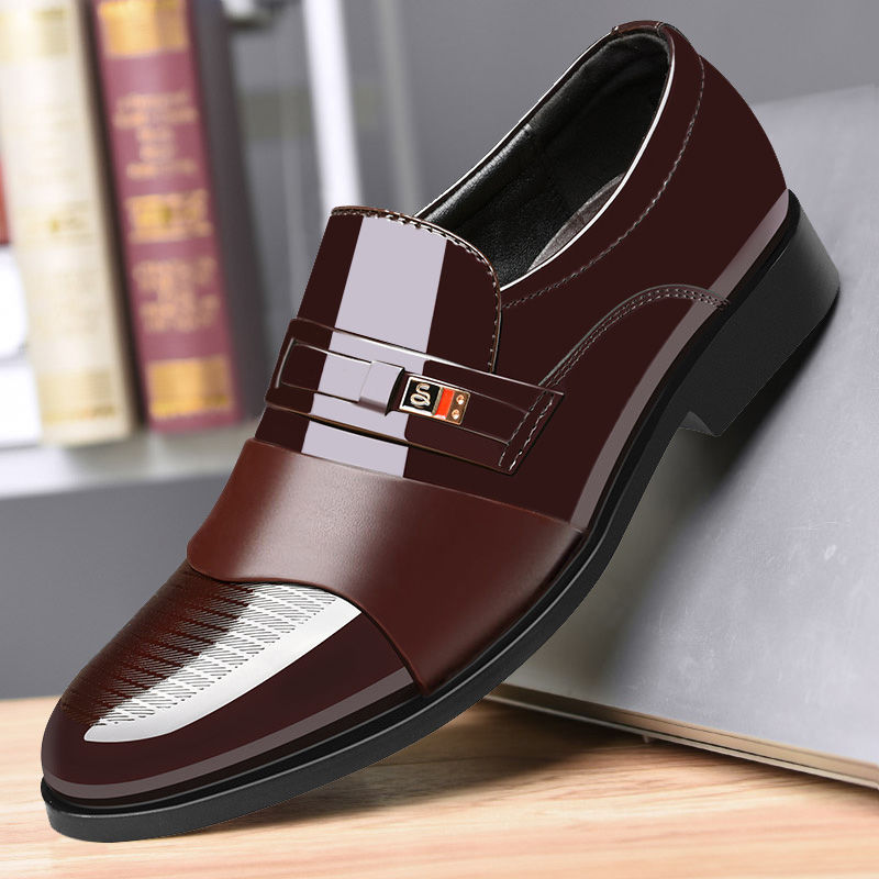 Zapatos de vestir formales sin cordones para hombre, calzado Oxford de cuero de alta calidad, mocasines de negocios a la moda
