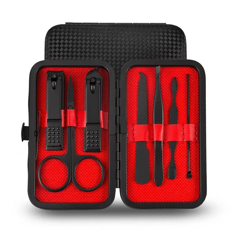 Kit de 7/10/12/18/20/24 piezas para manicura profesional, de acero inoxidable, para manos y pies, estuche de curo portatil.