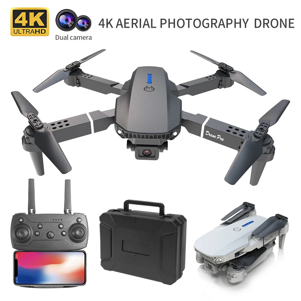 Drone 4k Profesional HD Dual-Camera, gran angular, control remoto