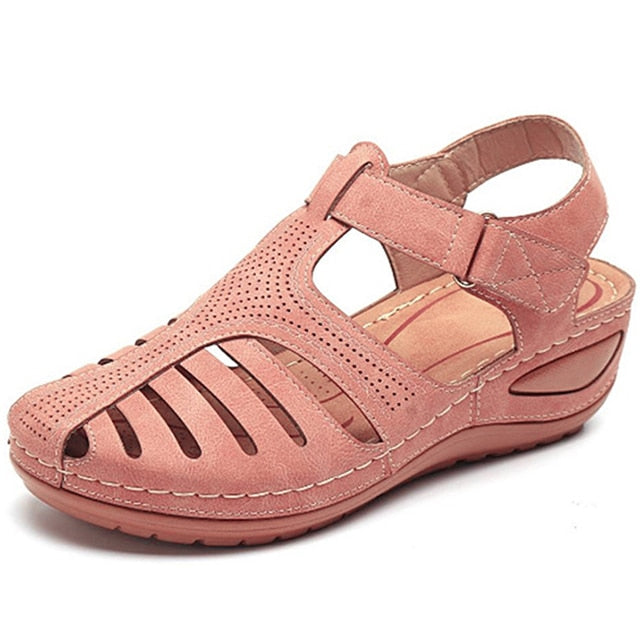 Sandalias de estilo bohemio para Mujer, zapatos de verano con tacones de Gladiador, elegantes con cuñas