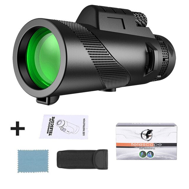 Telescopio portátil con zoom HD de 5000m, plegable, larga distancia, potente para caza, deportes, acampara al aire libre, viajes.