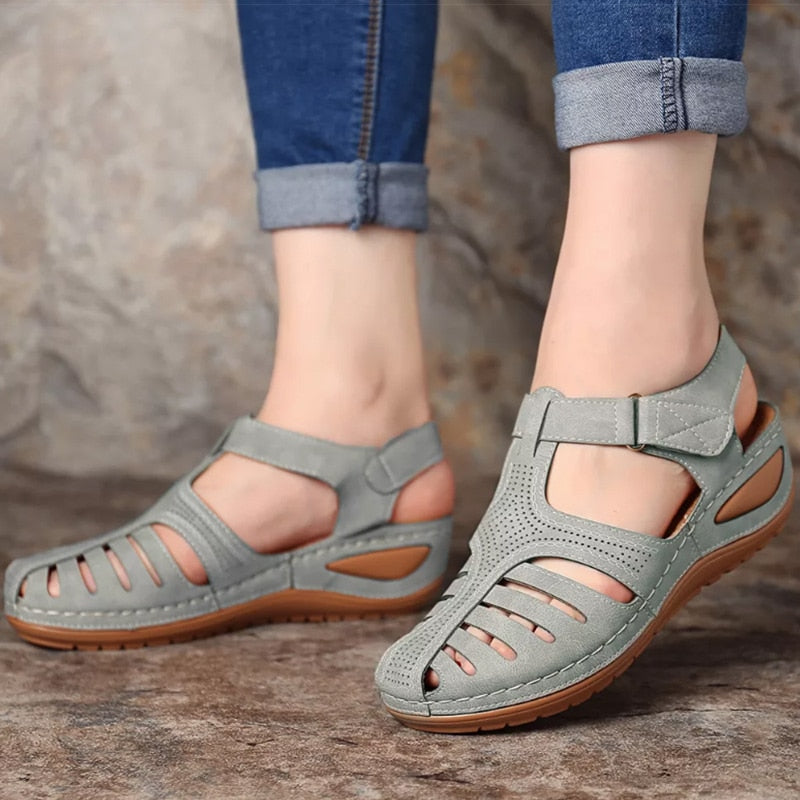 Sandalias de estilo bohemio para Mujer, zapatos de verano con tacones de Gladiador, elegantes con cuñas