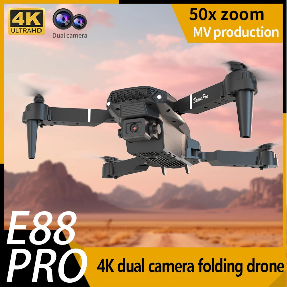 Drone 4k Profesional HD Dual-Camera, gran angular, control remoto