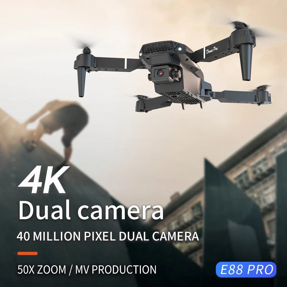 Drone 4k Profesional HD Dual-Camera, gran angular, control remoto