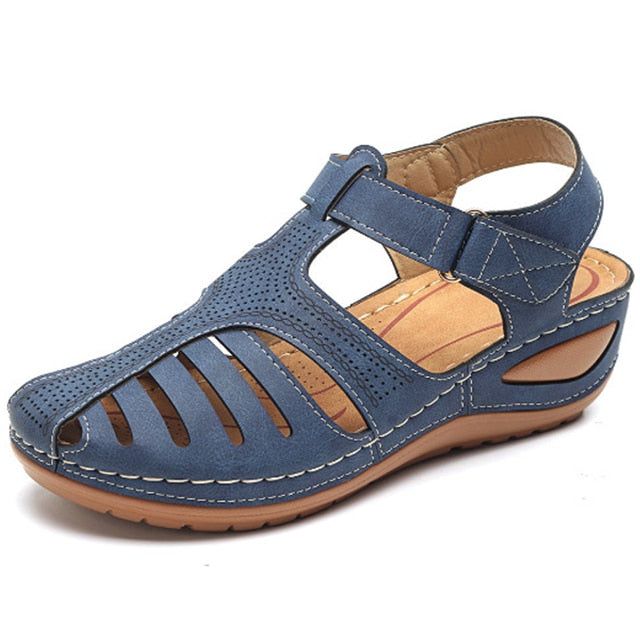Sandalias de estilo bohemio para Mujer, zapatos de verano con tacones de Gladiador, elegantes con cuñas