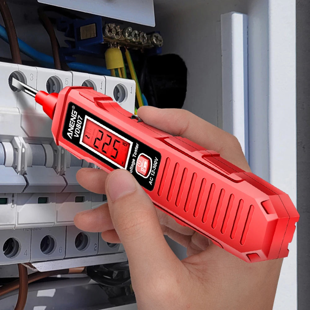 Multimetro digital tipo bolígrafo, comprobador de voltaje CA/CC, voltímetro sin contacto, herramienta eléctrica
