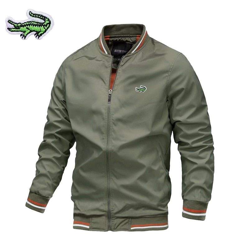 Chaqueta informal de negocios para hombre, abrigo deportivo con cuello alto y cremallera, bordado CARTELO, alta calidad, Otoño e Invierno