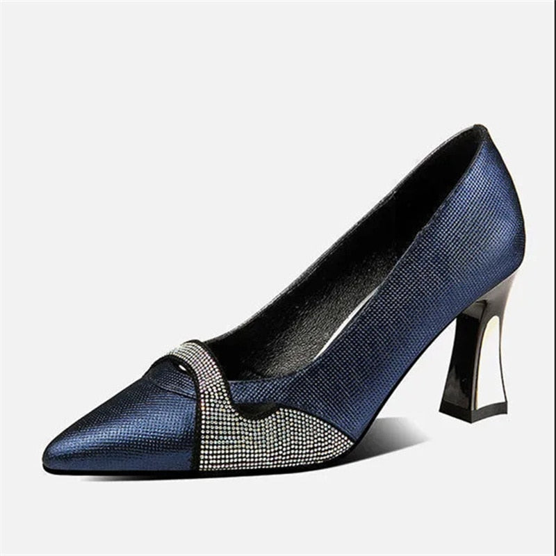 Zapatos De tacón Alto con cristales brillantes para mujer, calzado De primavera y verano, cómodo y elegante