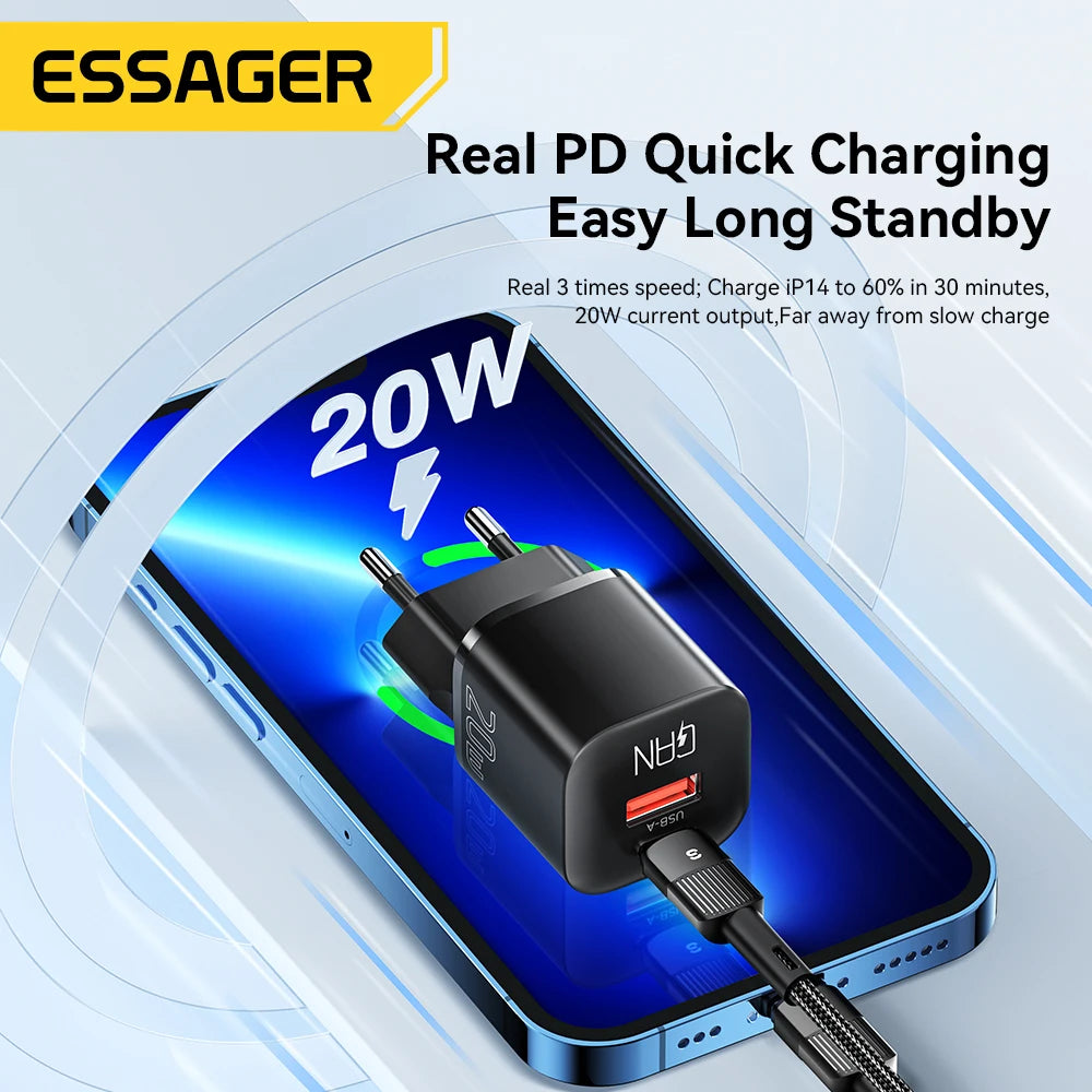 Cargador USB tipo C de 20W, carga rapida, para iPhone