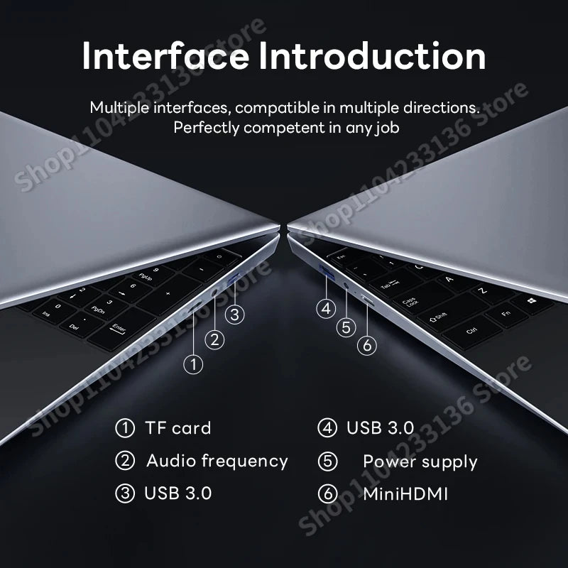 Computadora portatil Intel i9 14.1", Windows 11, para juegos, oficina, estudio