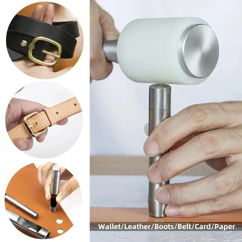Juego de 6 pzas herramienta de perforación para cuero, cortadores redondos afilados para correas de reloj, cinturón, todo en cuero.