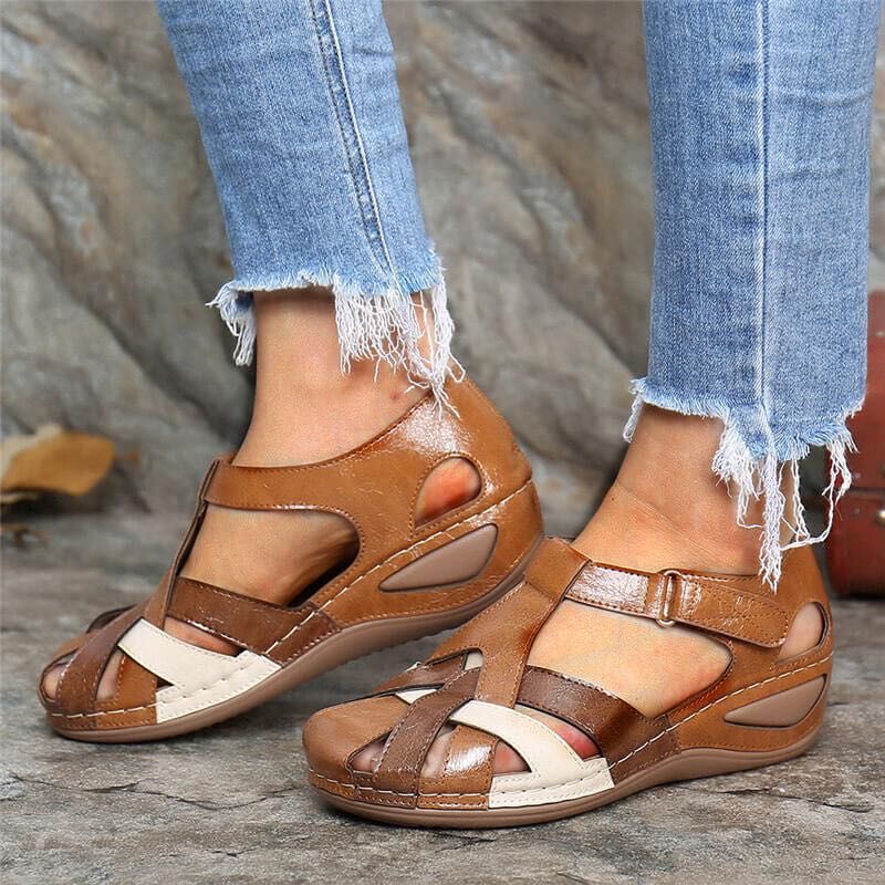 Sandalias planas con punta abierta para mujer, zapatos antideslizantes, cómodos y ligeros para caminar