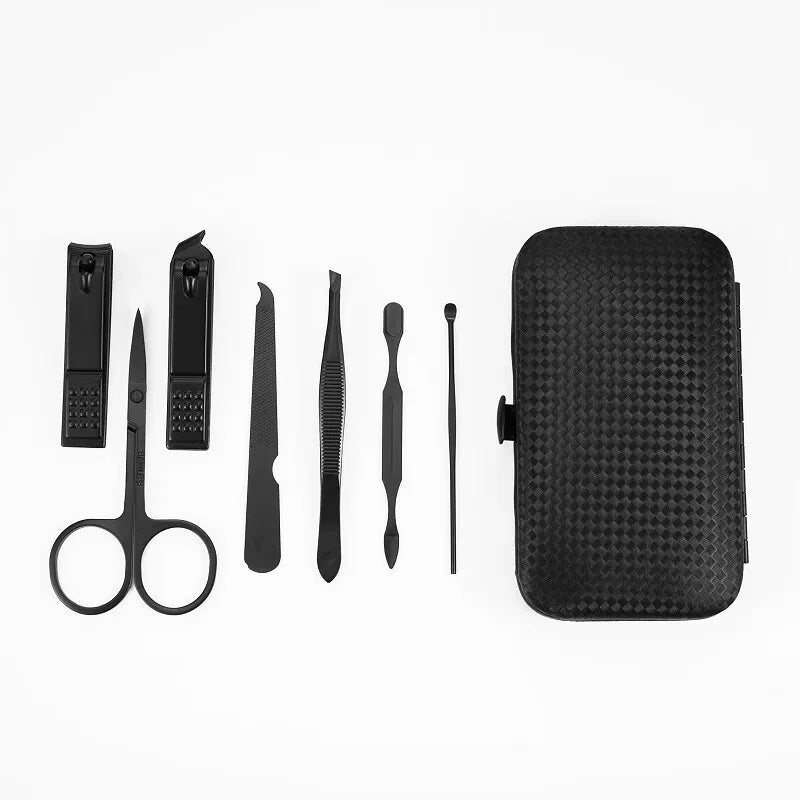 Kit de 7/10/12/18/20/24 piezas para manicura profesional, de acero inoxidable, para manos y pies, estuche de curo portatil.