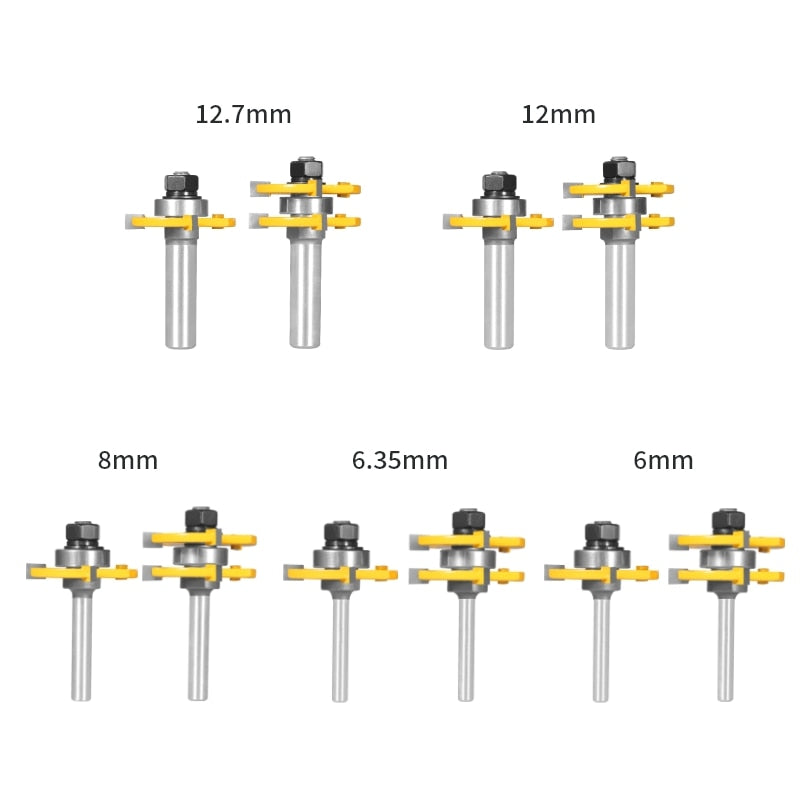 Fresa para carpintería, 2 piezas, 47MM, enrutador de montaje 1-7/8 T & G, para Molino de madera