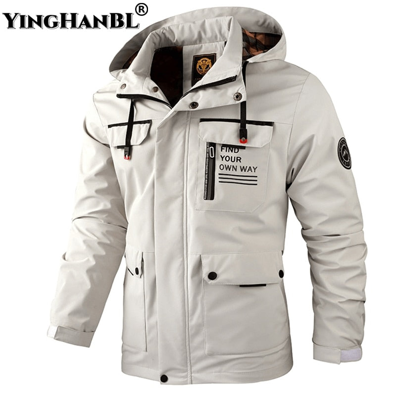 Chaqueta con capucha para hombre, cortavientos informal a la moda, impermeable al aire libre, abrigo de invierno, chaquetas cálidas ultraligeras