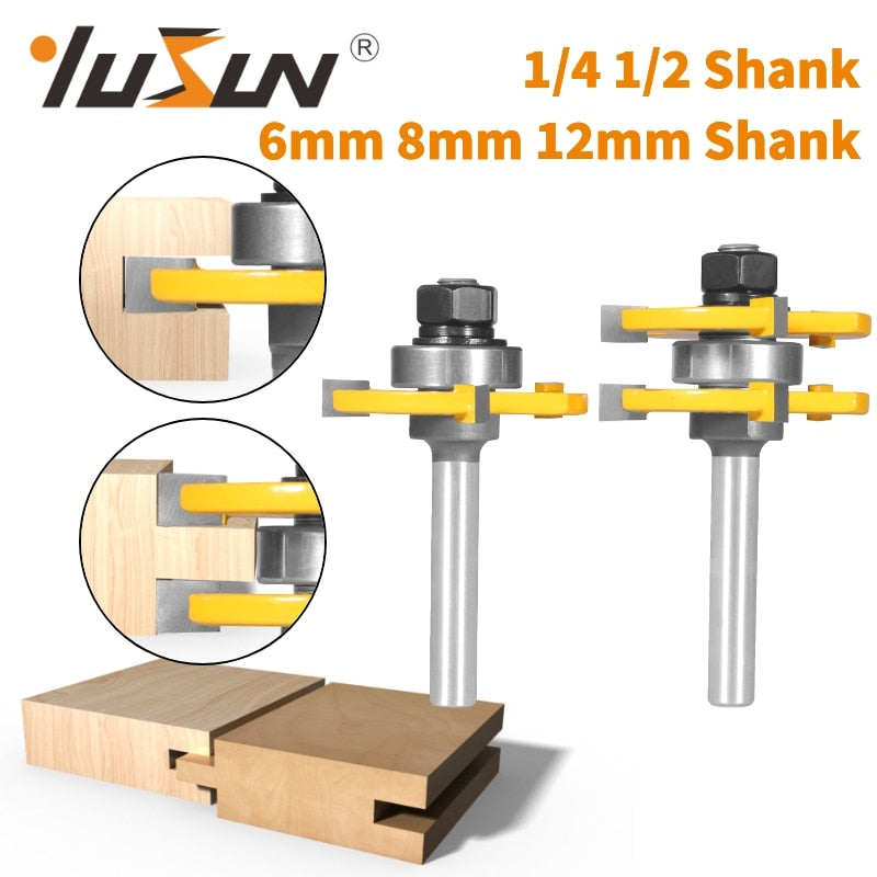 Fresa para carpintería, 2 piezas, 47MM, enrutador de montaje 1-7/8 T & G, para Molino de madera