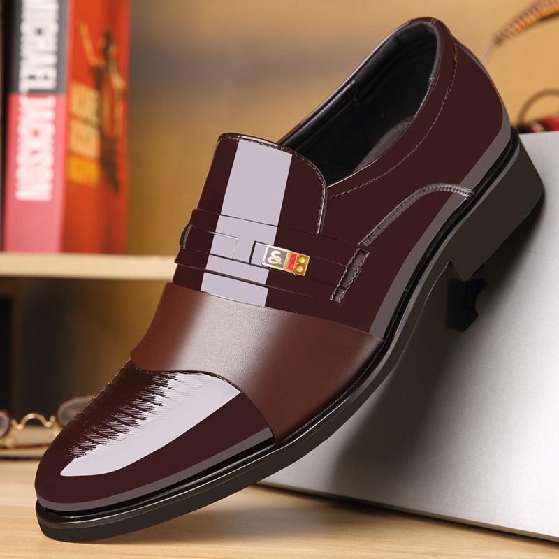Zapatos de vestir formales sin cordones para hombre, calzado Oxford de cuero de alta calidad, mocasines de negocios a la moda