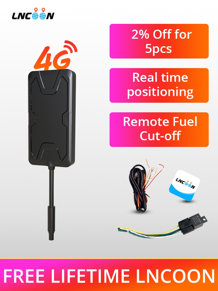 Rastreador GPS LTE para vehículo, motocicletas, resistente al agua e intemperie, aplicación gratuita, localización 4G, función antirrobo para detener motor.