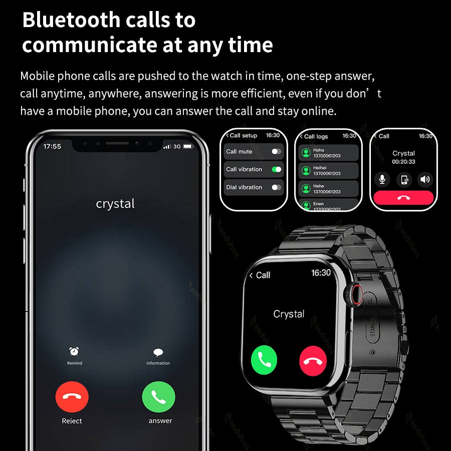 Smart Watch Men Women for apple Series Watch 9 Always on Display Body Temperature BT Call NFC Smartwatch for apple Android