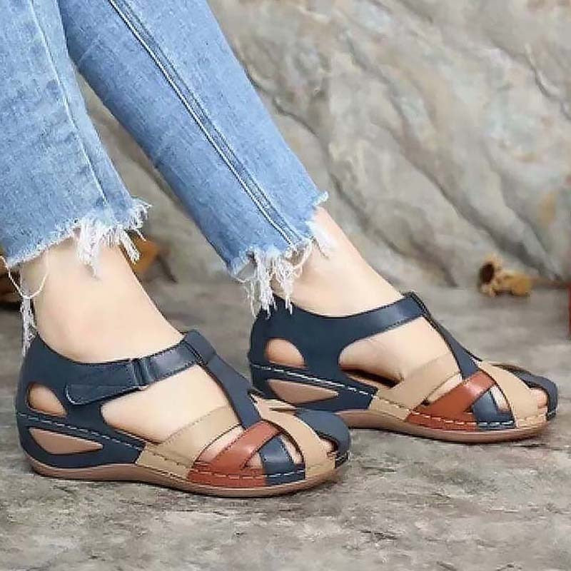 Sandalias planas con punta abierta para mujer, zapatos antideslizantes, cómodos y ligeros para caminar