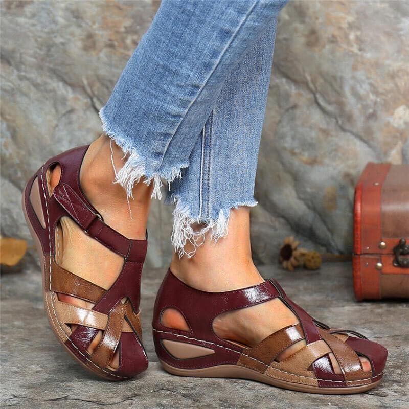 Sandalias planas con punta abierta para mujer, zapatos antideslizantes, cómodos y ligeros para caminar